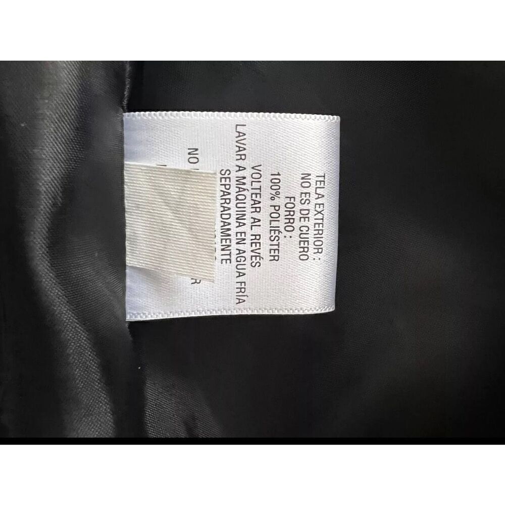 JM Collection Faux Leather Jacket Coat Draped Black Plus Size M Shoulder Padded - Picture 9 of 14